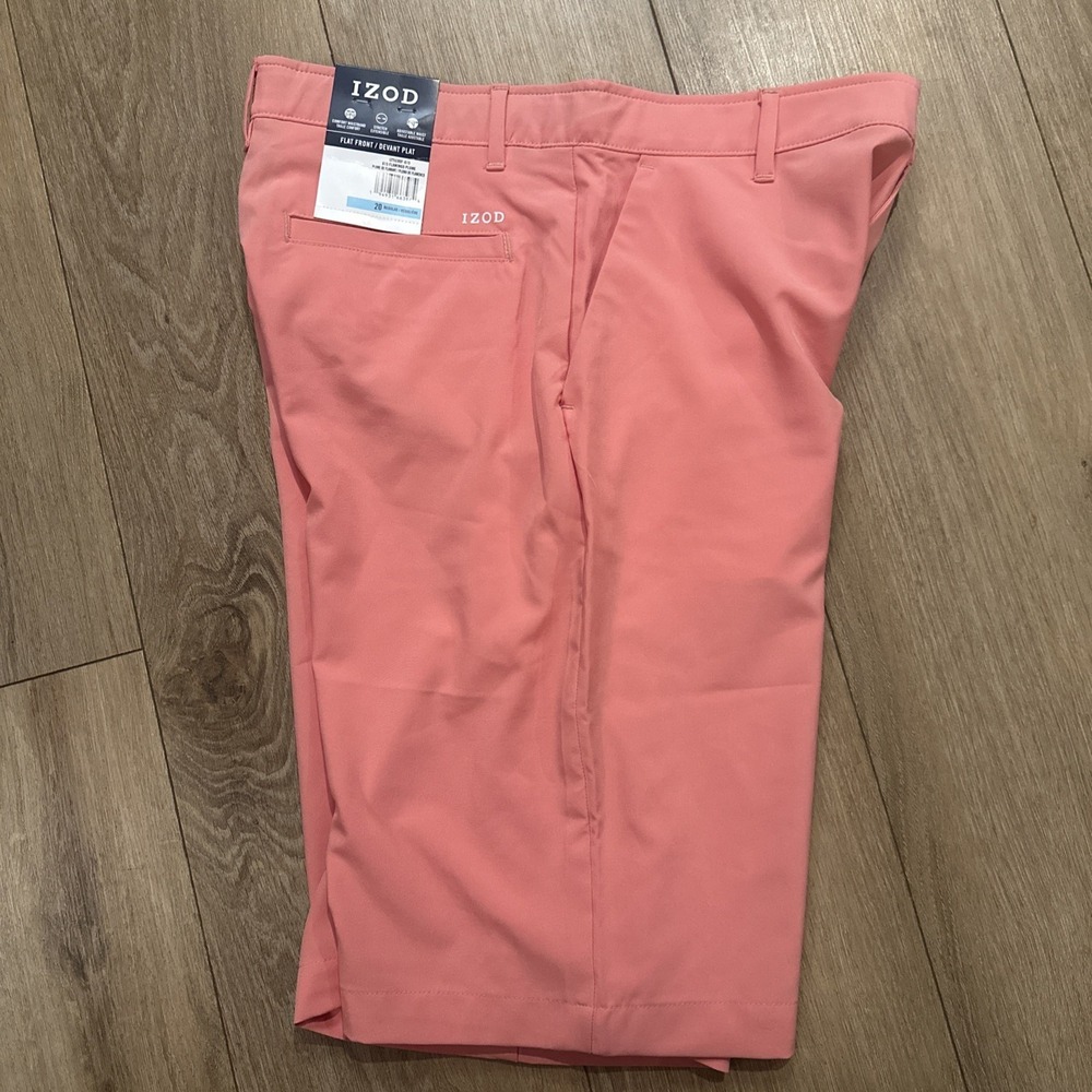 Izod Boys Flat Front Golf‎ Shorts Grip Waist Flamingo Pink Size 20 Preppy NWT